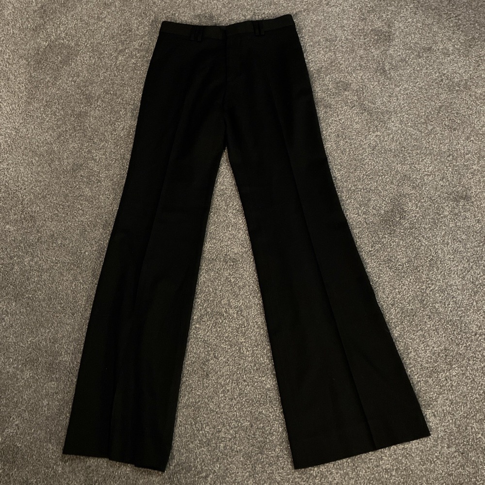 Intermix Italy Sz 4 40 Wide‎ Leg Wool Women's Pants Black Lagenlook